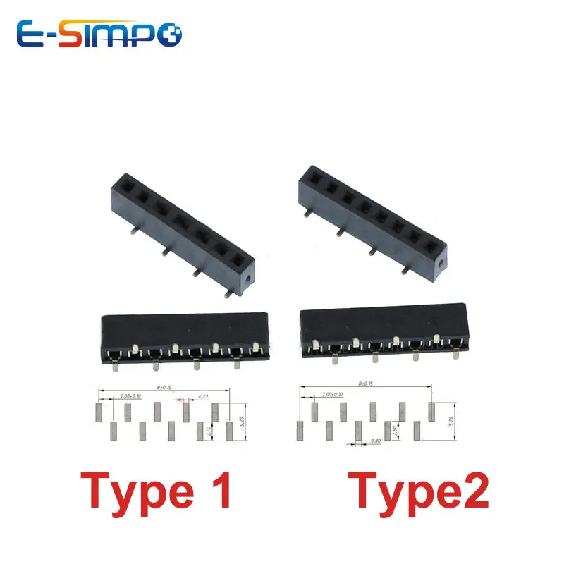 Male Female Header Pin - 10 adet 2.0mm Pitch SMD 1*3P4P5P6P8P10P12P20P