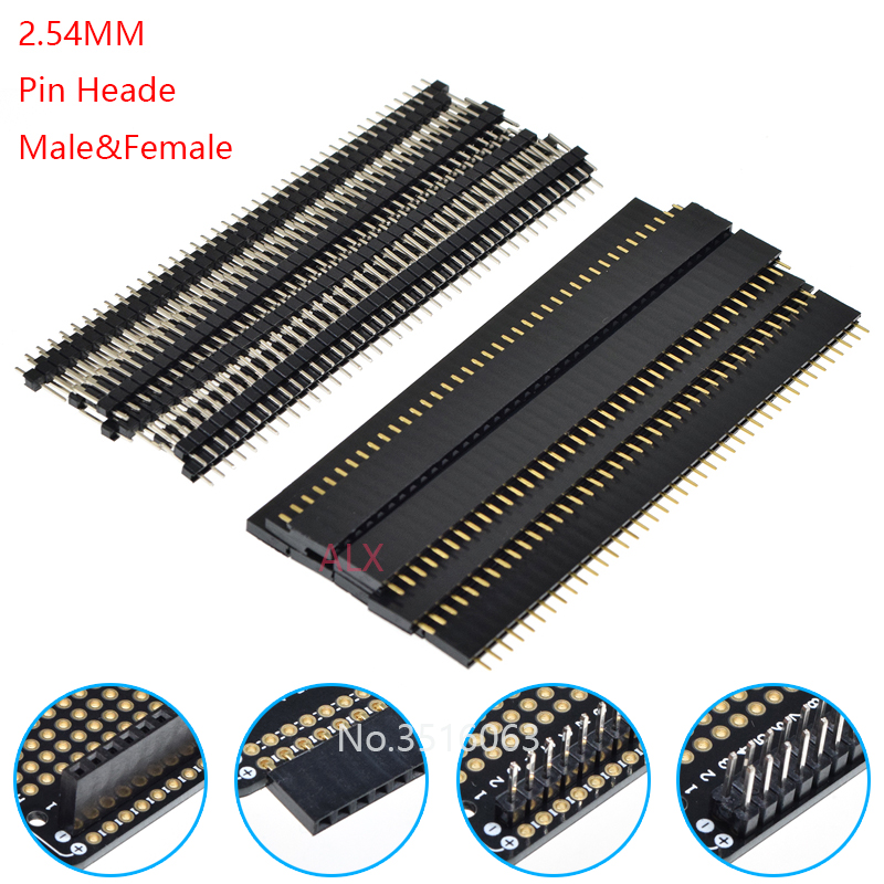 Male Female Header Pin - 5/10 adet 2.54mm 40 Pin 1x40