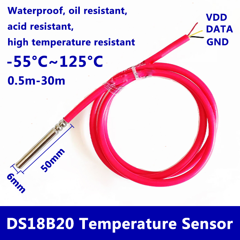 Ds18B20 Temperature Sensor - DS18B20 Su Geçirmez Dijital Sıcaklık sensörü