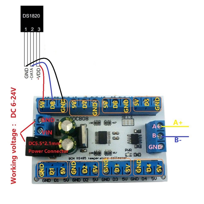 ELETECHSUP 8Ch Ds18b20 Rs485 M - Ds18B20 Temperature Sensor incelemesi ve fiyatı